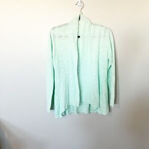 Eileen Fisher Aurora Linen Cotton Mint Green Shawl‎ Collar Cardigan small